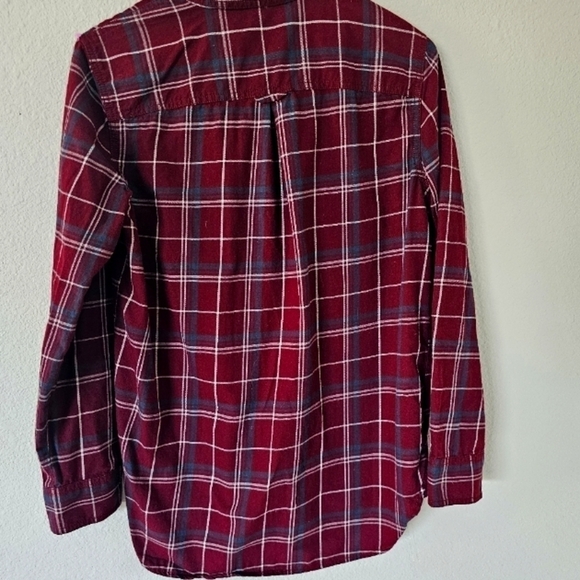 Banana Republic Shirt Womens XS Plaid Button Up Pockets Long Sleeve Red … - Picture 4 of 8